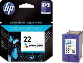 HP 22 Tříbarevná originální inkoustová kazeta s  (C9352CE)