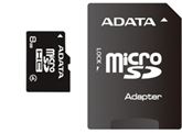 Paměťová karta ADATA 8GB MicroSDHC Cards adaptérem, Class 4