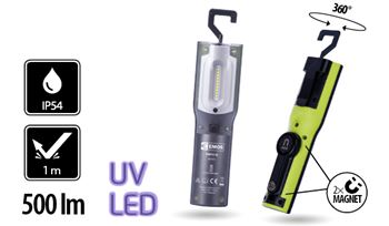 Nabíjecí svítilna LED P4522, 5W SMD + UV LED