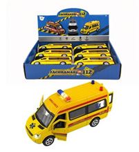 Teddies auto záchranáři ambulance 15cm na baterie se světlem a zvukem na zpětné natažení