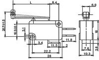 Mikrospínač s páčkou ON-(ON) 1pol.250V/10A #1