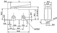 Mikrospínač MSW-12, ON-(ON) 1pol.250V/5A-páčka 17mm #1