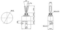 Přepínač páčkový R13-401-101, ON-OFF 1pol.12V/50A #2