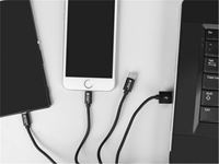 Vícekonektorový kabel 3v1 USB Micro + Lightning (iPhone)  + USB-C, textilní opletení, 1m, Natec  #4